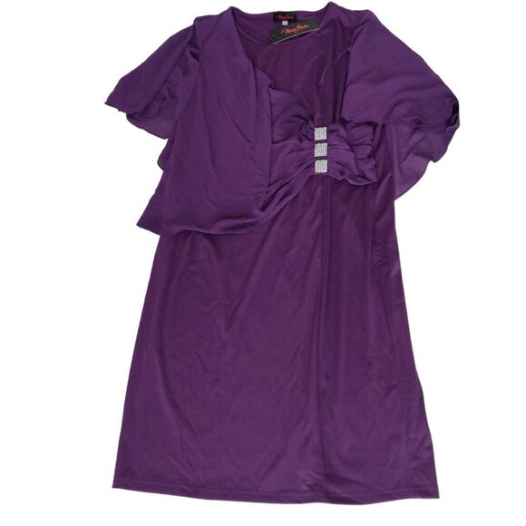 Hanna Nikole plus size purple cape dress NWT NWT - Picture 4 of 4